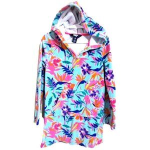 Lands' End XS Multicolor Long Sleeve Hoodie Cover-up Pullover Kangaroo Pocket